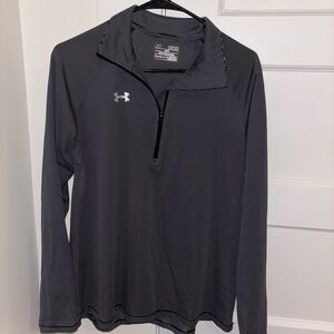 Under Armour Black and White Striped Quarter-Zip